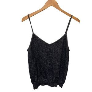 Demylee X J.Crew Women's Size Large Black & Gold Knit Cashmere Sweater Tank Top
